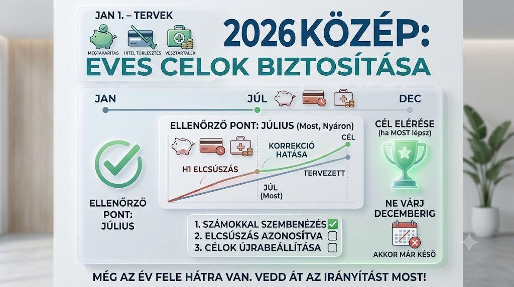 2026 félévi pénzügyi audit — ellenőrzőpont júliusban, korrekciós út decemberig