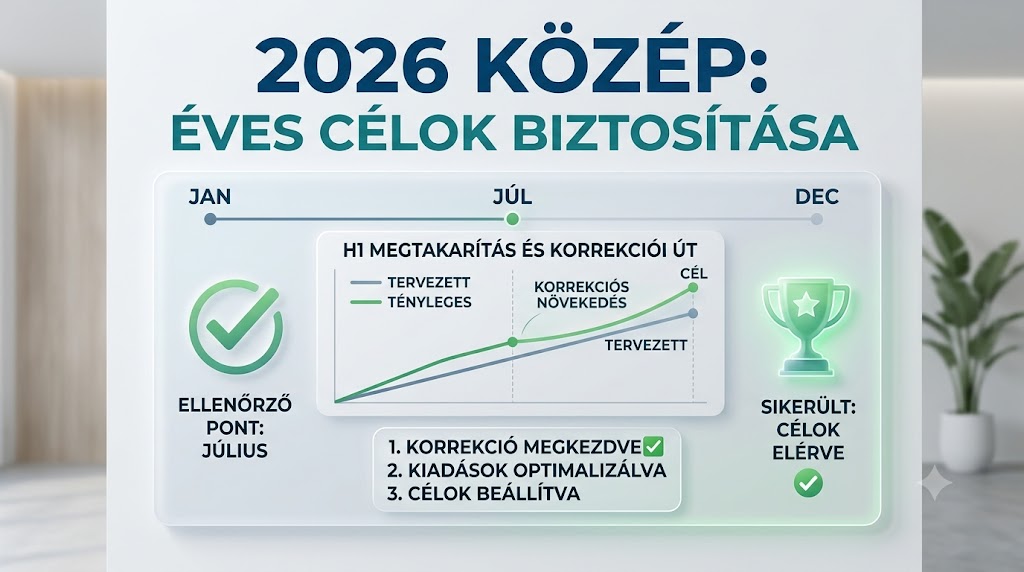 2026 félévi pénzügyi audit — tényleges vs. tervezett megtakarítás, cél elérve